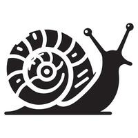 escargot silhouette plat illustration. vecteur