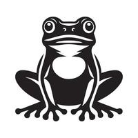 grenouille silhouette noir plat illustration. vecteur