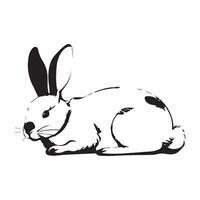 lapin silhouette plat illustration. vecteur