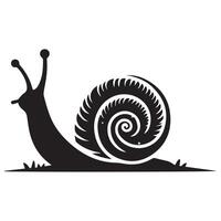 escargot silhouette plat illustration. vecteur