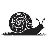 escargot silhouette plat illustration. vecteur