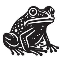 grenouille silhouette noir plat illustration. vecteur