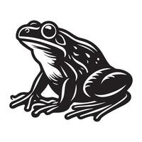 grenouille silhouette noir plat illustration. vecteur