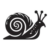 escargot silhouette plat illustration. vecteur