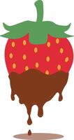 fraise recouvert Chocolat illustration. fondu choco sur blanc Contexte vecteur