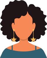africain femmes avatar dans Vide visage conception. portrait utilisateur profil. isolé illustration vecteur