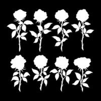des roses silhouettes fleur ensemble. fleur silhouette. illustration vecteur