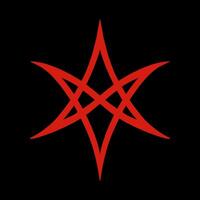 unicursif hexagramme, satanique symboles, médiéval occultisme, la magie timbres, les sceaux, mystique nœuds, les diables traverser. sceau Lucifer baphomet vecteur