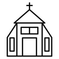 église ligne icône conception vecteur