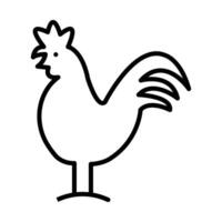 poulet ligne icône conception vecteur