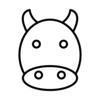 vache ligne icône conception vecteur