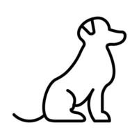 chien ligne icône conception vecteur