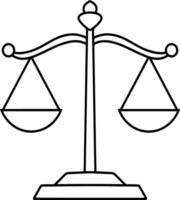 Balance de Justice agrafe art tribunal de loi poids icône vecteur