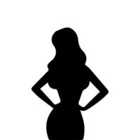 femmes silhouette plat dans blanc Contexte vecteur