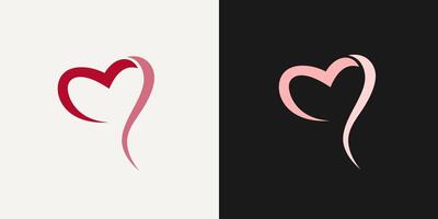 l'amour cœur abstrait symbole logo icône Valentin modèle Contexte vecteur