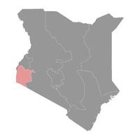 Nyanza Province carte, administratif division de Kenya. illustration. vecteur