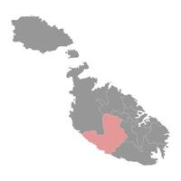 district sept carte, administratif division de Malte. illustration. vecteur