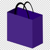 achats, violet achats sac avec noir poignées, Facile et plat conception, contraste, Facile image, dessin animé style. achats Chariot concept. ligne icône pour affaires et La publicité vecteur