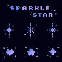 pente pétillant étoile pixel art ensemble vecteur