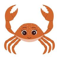 dessin animé mer Crabe océan animal exotique sous-marin mignonne créature Marin la vie isolé arrière-plans vecteur