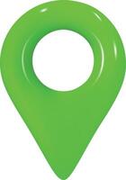 marque emplacement. vert Couleur Localiser épingle GPS carte. réaliste 3d conception dans Plastique dessin animé style. icône isolé sur blanc Contexte. vecteur