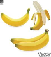 banane Icônes sur blanc Contexte vecteur