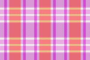 anniversaire carte en tissu modèle, fibre texture sans couture Contexte. réaliste vérifier tartan textile plaid dans magenta et blanc couleurs. vecteur