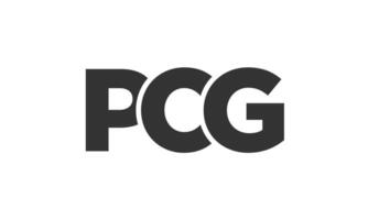 pcg logo conception modèle avec fort et moderne audacieux texte. initiale basé logotype avec Facile et minimal typographie. branché entreprise identité. vecteur