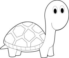 facile coloration animaux pour enfants. tortue vecteur