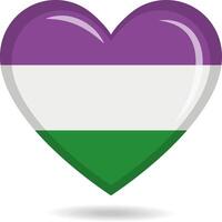 genderqueer fierté drapeau dans cœur forme illustration vecteur