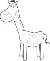 facile coloration animaux pour enfants. girafe vecteur