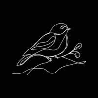oiseau minimal conception main tiré un ligne style dessin, oiseau un ligne art continu dessin, oiseau Célibataire ligne art vecteur