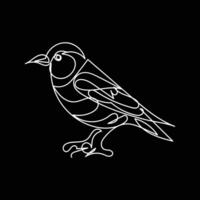 oiseau minimal conception main tiré un ligne style dessin, oiseau un ligne art continu dessin, oiseau Célibataire ligne art vecteur