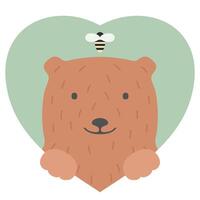 animal ensemble. portrait de une ours dans l'amour. plat graphique. vecteur