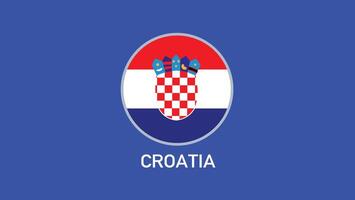 Croatie drapeau emblème équipes européen nations 2024 abstrait des pays européen Allemagne Football symbole logo conception illustration vecteur