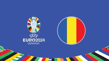 euro 2024 Allemagne Roumanie drapeau équipes conception avec officiel symbole logo abstrait des pays européen Football illustration vecteur
