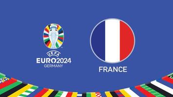 euro 2024 Allemagne France drapeau emblème équipes conception avec officiel symbole logo abstrait des pays européen Football illustration vecteur