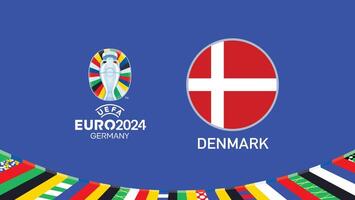 euro 2024 Allemagne Danemark drapeau emblème équipes conception avec officiel symbole logo abstrait des pays européen Football illustration vecteur
