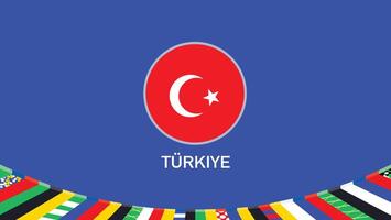 turkiye emblème drapeau équipes européen nations 2024 abstrait des pays européen Allemagne Football symbole logo conception illustration vecteur