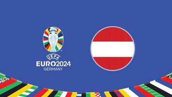 euro 2024 Allemagne L'Autriche drapeau équipes conception avec officiel symbole logo abstrait des pays européen Football illustration vecteur