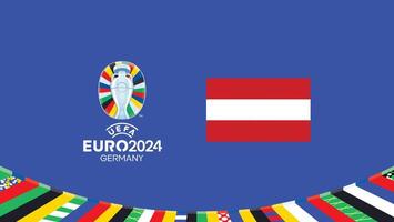 euro 2024 L'Autriche drapeau emblème équipes conception avec officiel symbole logo abstrait des pays européen Football illustration vecteur