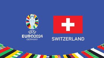 euro 2024 Suisse emblème drapeau équipes conception avec officiel symbole logo abstrait des pays européen Football illustration vecteur