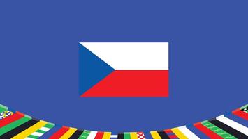 tchèque drapeau européen nations 2024 équipes des pays européen Allemagne Football symbole logo conception illustration vecteur