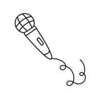 microphone. illustration dans griffonnage style. vecteur