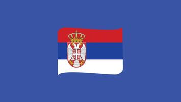 Serbie emblème ruban européen nations 2024 équipes des pays européen Allemagne Football symbole logo conception illustration vecteur