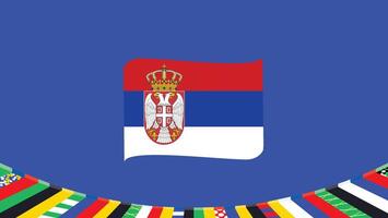 Serbie drapeau ruban européen nations 2024 équipes des pays européen Allemagne Football symbole logo conception illustration vecteur