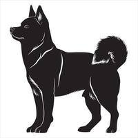 plat illustration de chien silhouette vecteur