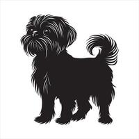 plat illustration de chien silhouette vecteur