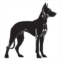 plat illustration de chien silhouette vecteur