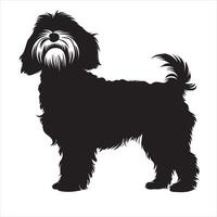 plat illustration de havanais chien silhouette vecteur